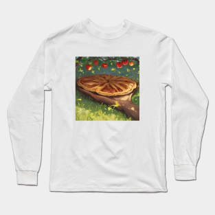 Apple Pie Vintage Slice Picture Art Beautiful Sweet Long Sleeve T-Shirt